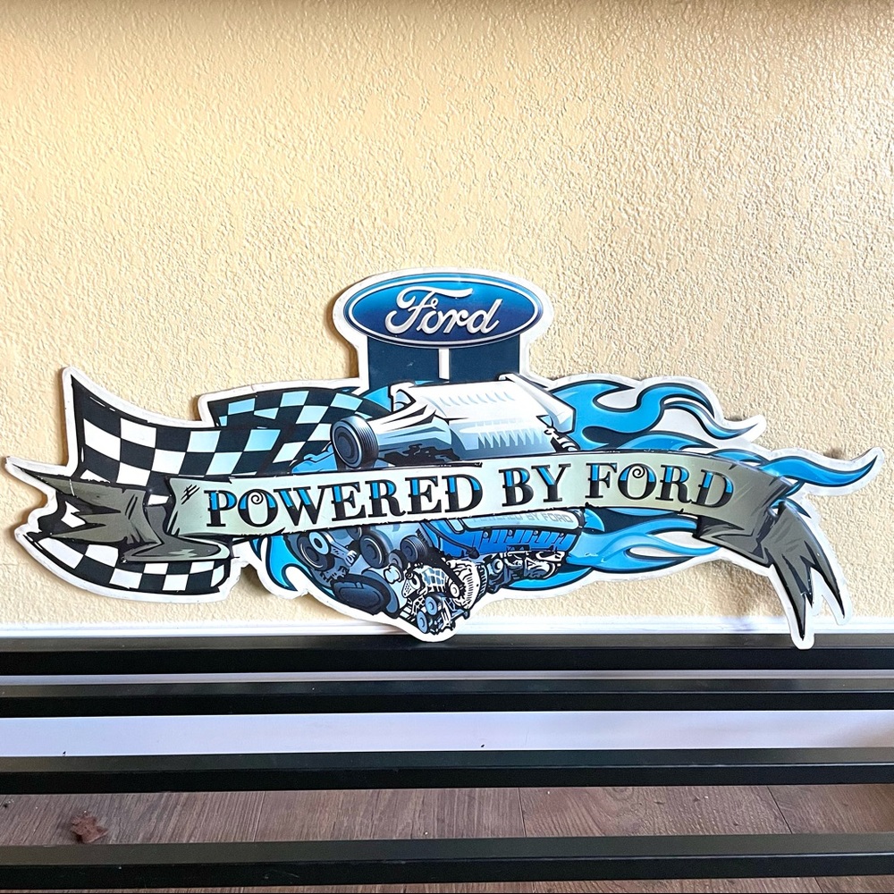 NEW Powered By Ford Metal Sign